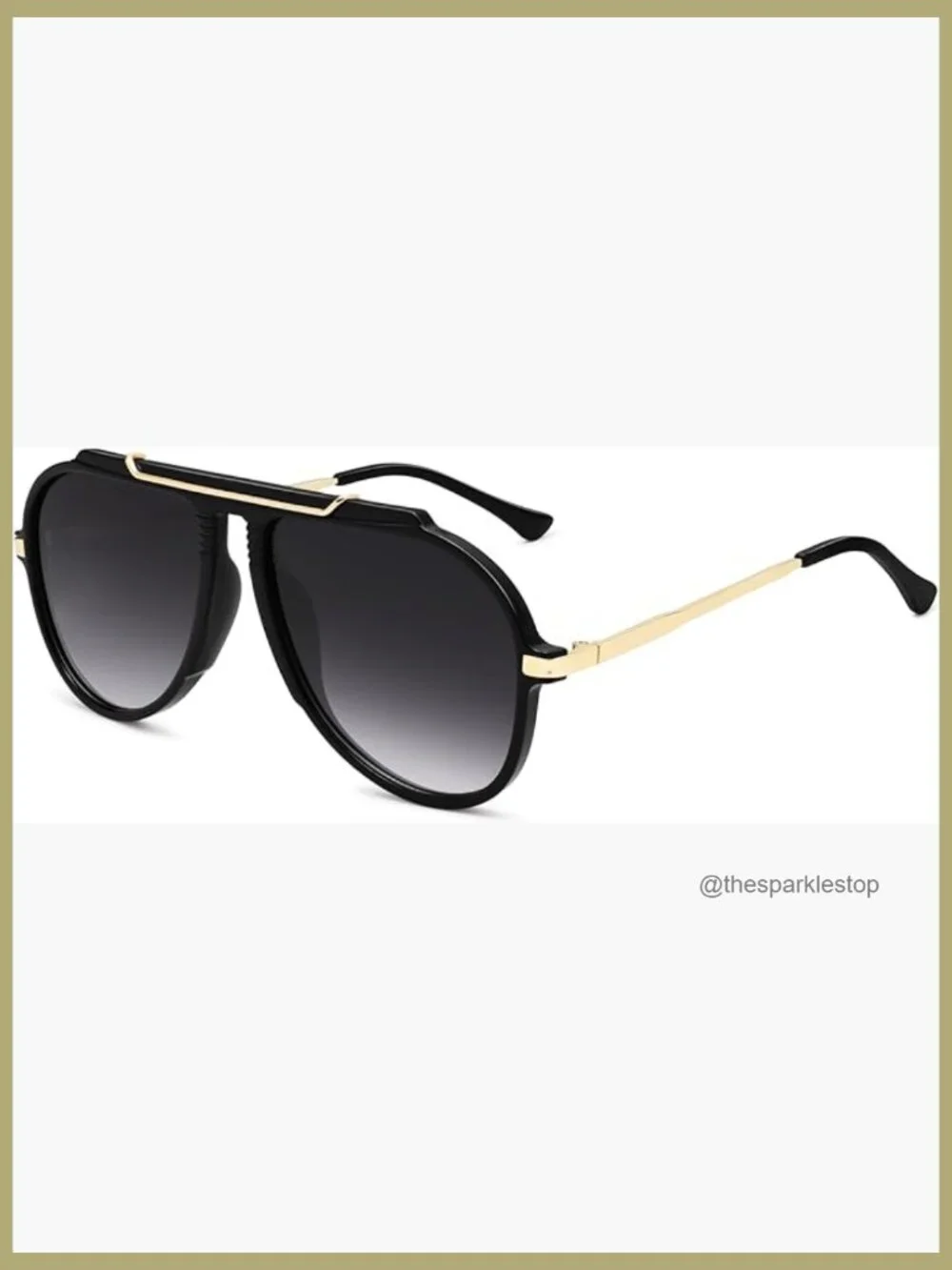 Retro Oversized Aviator Sunglasses UV400 Protection Plastic Frame